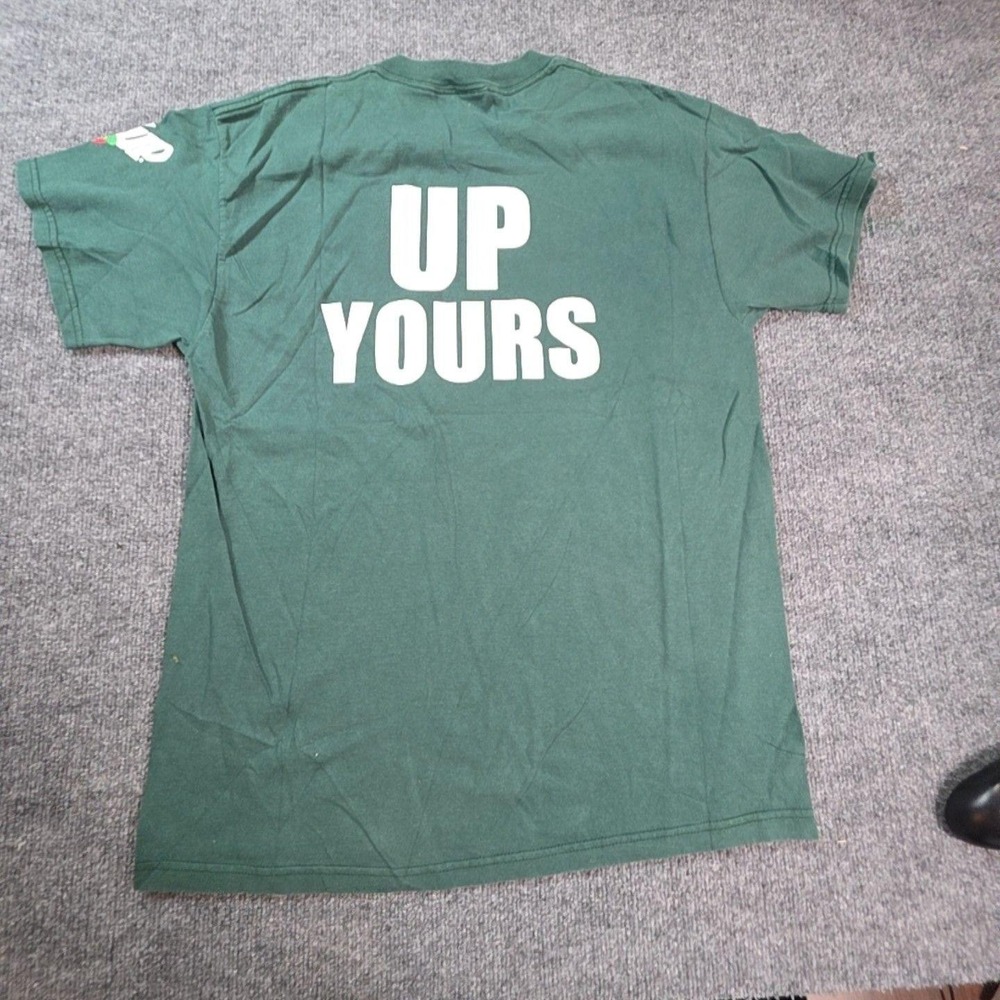 Delta Pro Weight Shirt Mens Large Green 7UP Soda Make 7 Up Yours Graphic Tee